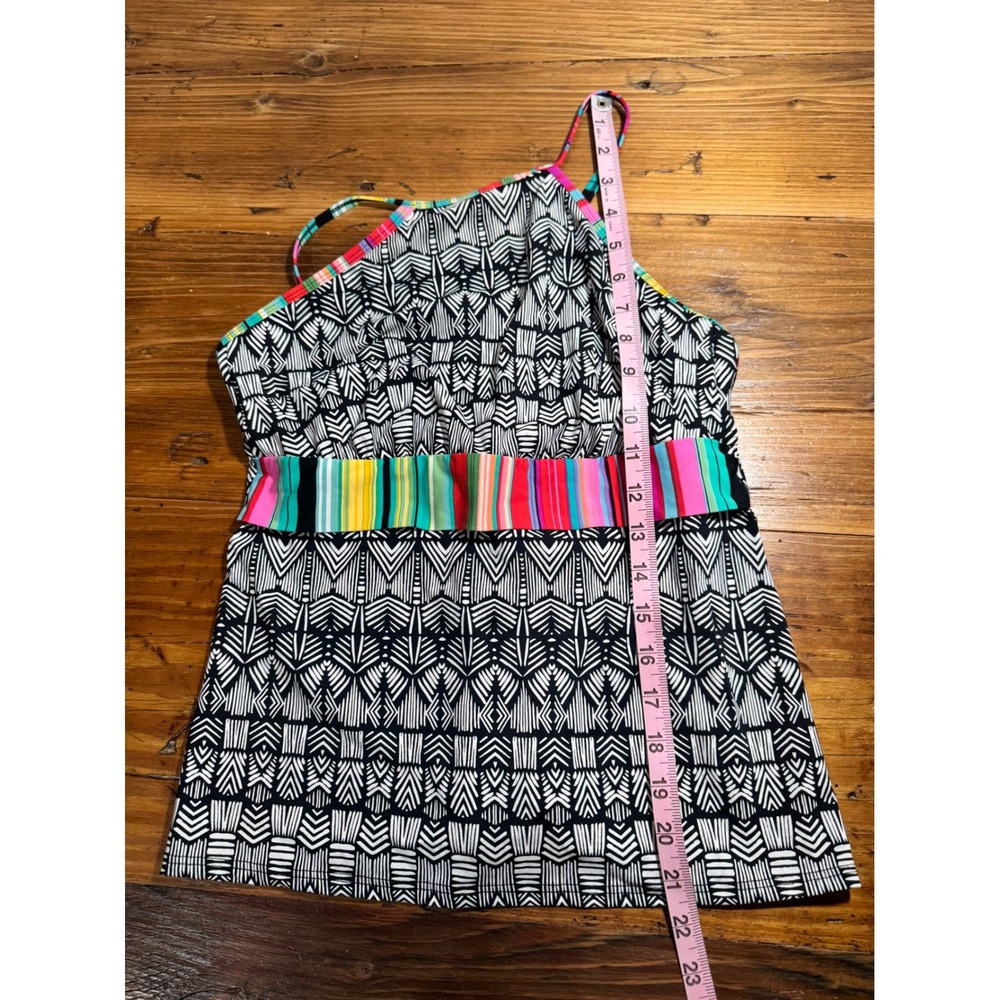 Title Nine Tankini Swimsuit Set Women Medium Multicolor Geometric Stripe 2 Piece - Picture 5 of 10